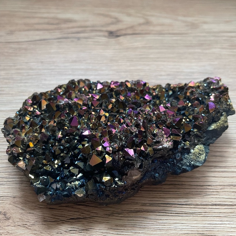 Titanium amethyst cluster